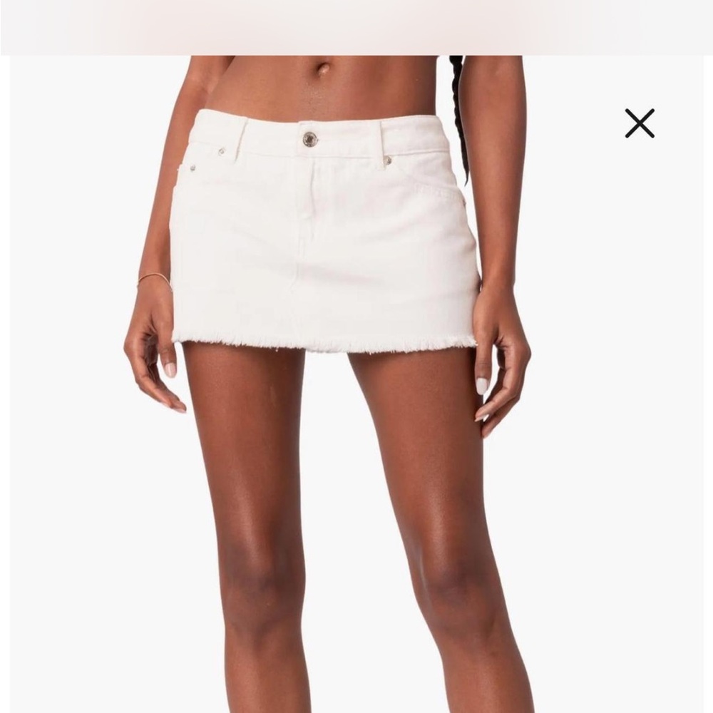 Edikted | White low rise Denim Mini Skirt